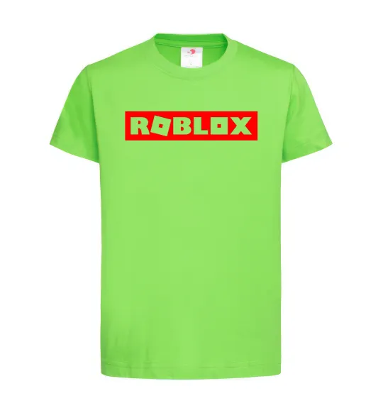 Дитяча футболка Roblox logo Лаймовий фото