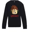 Детский Свитшот Roblox голова Черный фото