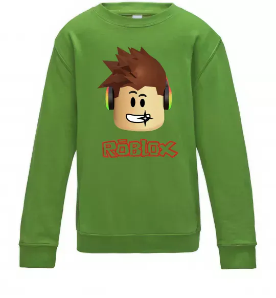 Детский Свитшот Roblox голова Лаймовый фото