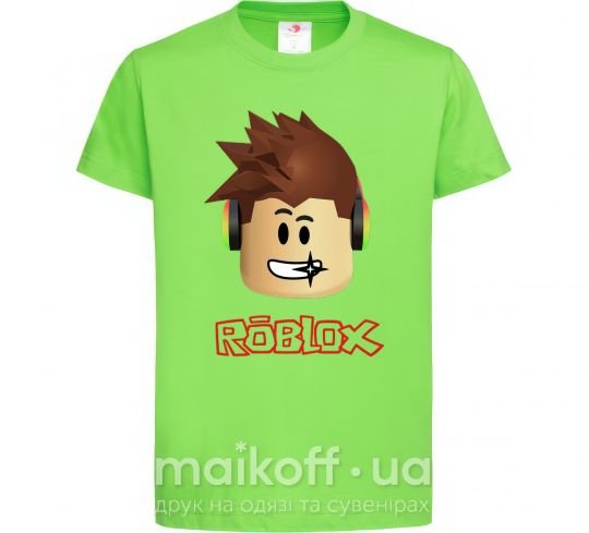 Детская футболка Roblox голова Лаймовый фото