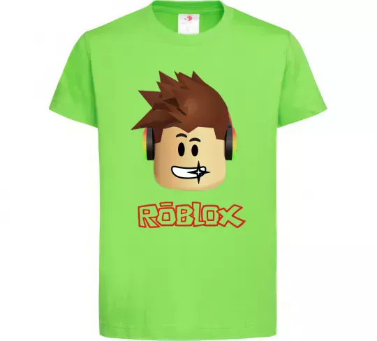 Детская футболка Roblox голова Лаймовый фото