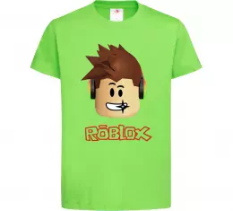 Детская футболка Roblox голова Лаймовый фото