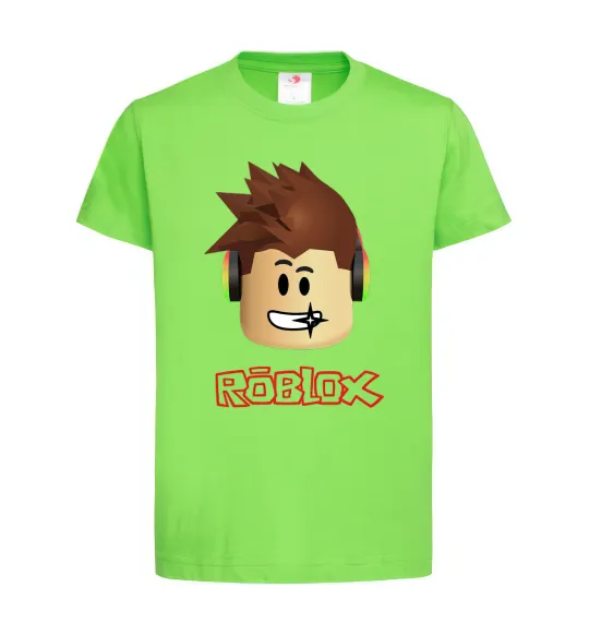 Дитяча футболка Roblox голова Лаймовий фото