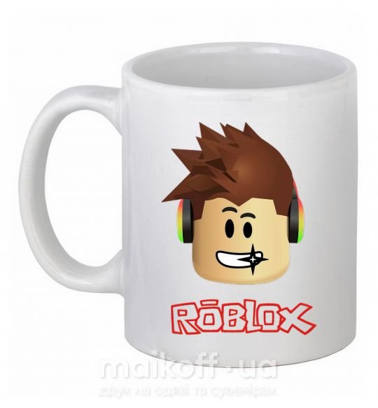 Чашка керамическая Roblox голова Белый фото