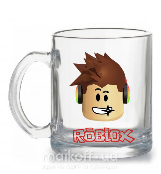 Чашка стеклянная Roblox голова Прозрачный фото