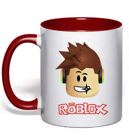 Чашка з кольоровою ручкою Roblox голова Червоний фото