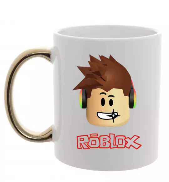 Чашка з кольоровою ручкою Roblox голова Золото фото