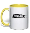 Чашка з кольоровою ручкою roblox краска Сонячно жовтий фото