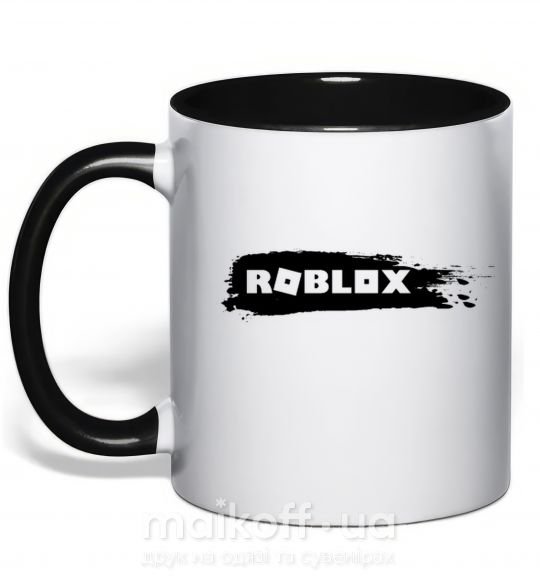 Чашка з кольоровою ручкою roblox краска Чорний фото