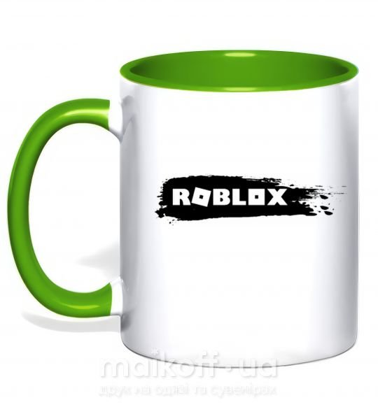 Чашка з кольоровою ручкою roblox краска Зелений фото
