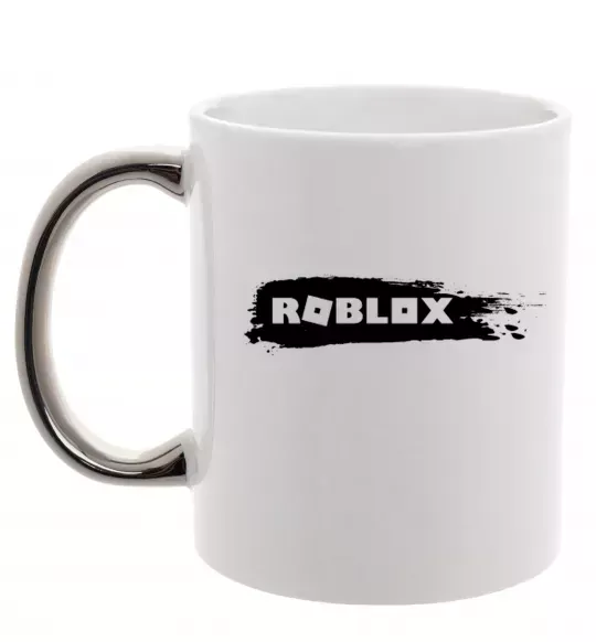 Чашка з кольоровою ручкою roblox краска Срібло фото