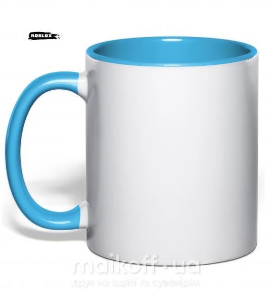 Чашка з кольоровою ручкою roblox краска Блакитний фото