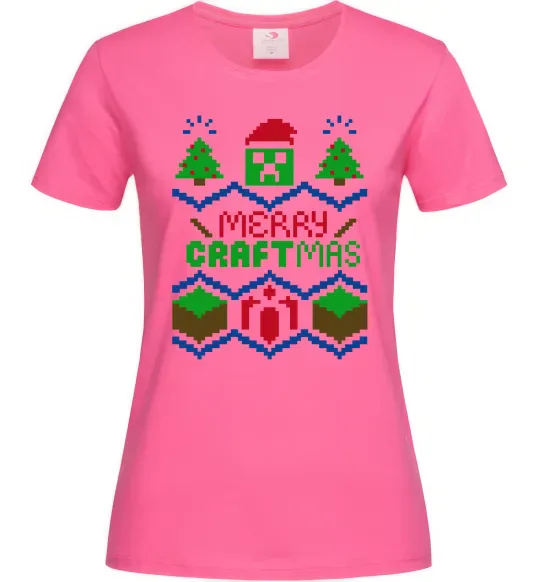 Жіноча футболка Сraftmas Яскраво-рожевий фото