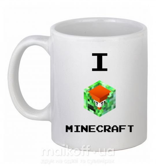 Чашка керамічна I tnt minecraft Білий фото