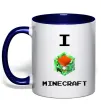 Чашка з кольоровою ручкою I tnt minecraft Глибокий темно-синій фото