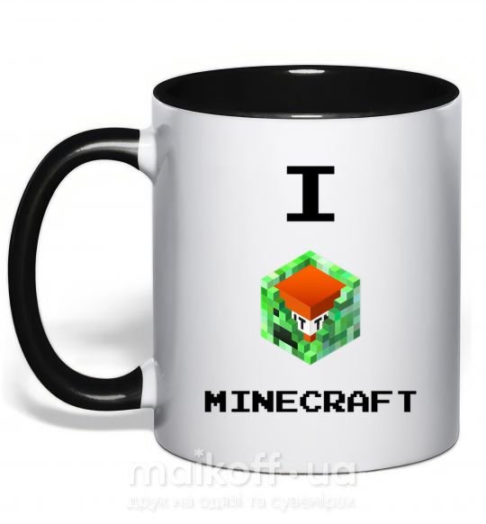 Чашка з кольоровою ручкою I tnt minecraft Чорний фото