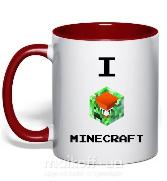 Чашка з кольоровою ручкою I tnt minecraft Червоний фото