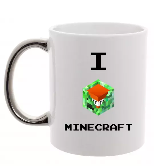 Чашка з кольоровою ручкою I tnt minecraft Срібло фото