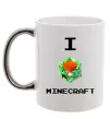 Чашка з кольоровою ручкою I tnt minecraft Срібло фото