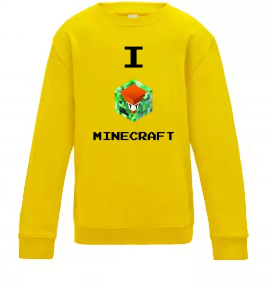 Дитячий світшот I tnt minecraft Сонячно жовтий фото