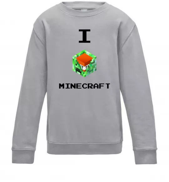 Дитячий світшот I tnt minecraft Сірий меланж фото