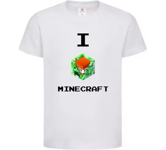 Дитяча футболка I tnt minecraft Білий фото