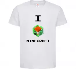 Дитяча футболка I tnt minecraft Білий фото