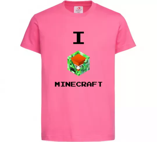 Дитяча футболка I tnt minecraft Яскраво-рожевий фото
