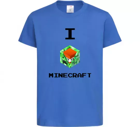 Дитяча футболка I tnt minecraft Яскраво-синій фото