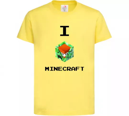 Дитяча футболка I tnt minecraft Лимонний фото