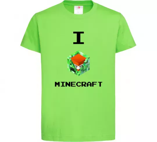 Дитяча футболка I tnt minecraft Лаймовий фото