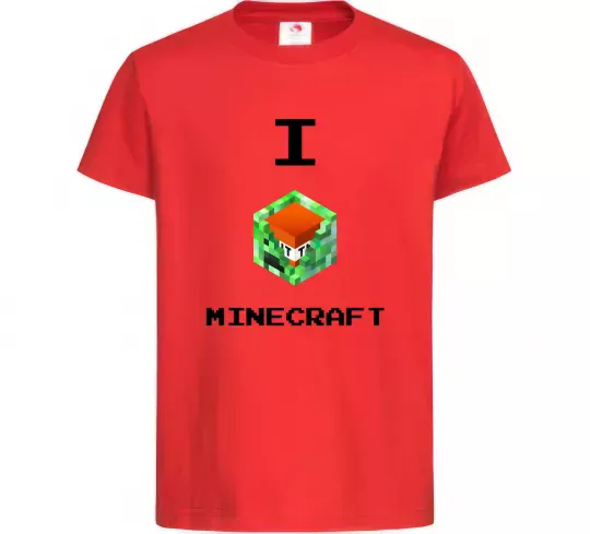 Дитяча футболка I tnt minecraft Червоний фото