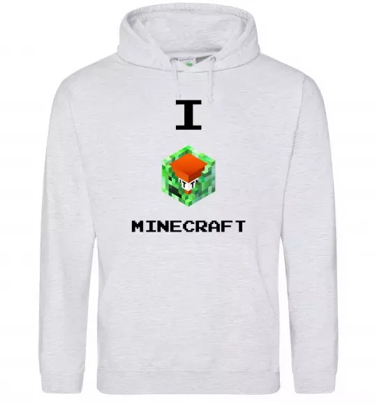 Мужская толстовка (худи) I tnt minecraft Серый меланж фото