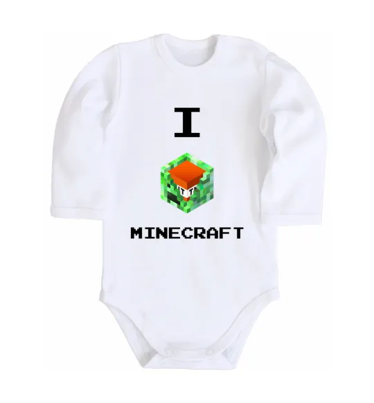 Дитячий бодік I tnt minecraft Білий фото