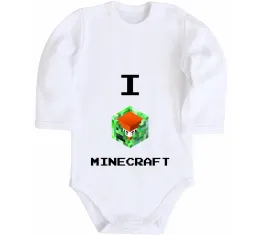 Дитячий бодік I tnt minecraft Білий фото