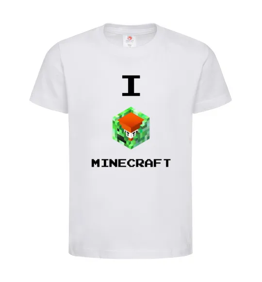 Дитяча футболка I tnt minecraft Білий фото