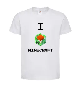 Дитяча футболка I tnt minecraft Білий фото