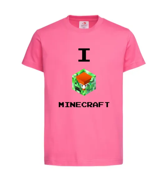 Дитяча футболка I tnt minecraft Яскраво-рожевий фото
