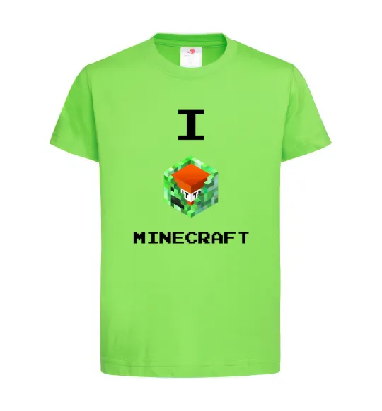 Дитяча футболка I tnt minecraft Лаймовий фото