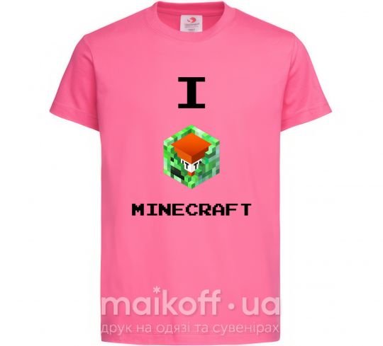 Дитяча футболка I tnt minecraft Яскраво-рожевий фото