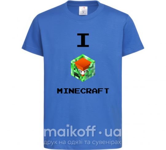 Дитяча футболка I tnt minecraft Яскраво-синій фото