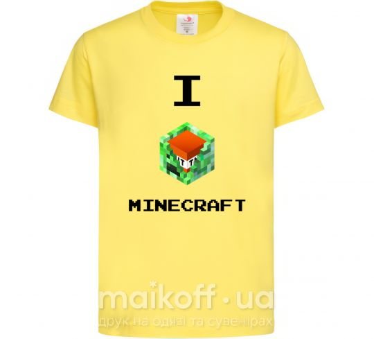 Дитяча футболка I tnt minecraft Лимонний фото