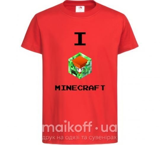 Дитяча футболка I tnt minecraft Червоний фото