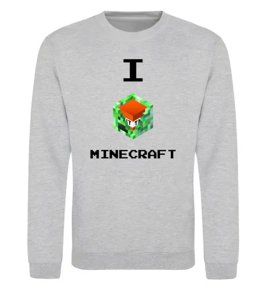 Світшот I tnt minecraft Сірий меланж фото