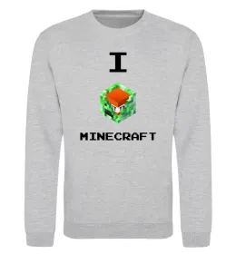 Світшот I tnt minecraft Сірий меланж фото