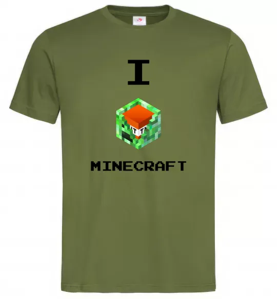 Мужская футболка I tnt minecraft Оливковый фото