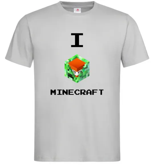 Мужская футболка I tnt minecraft Серый фото