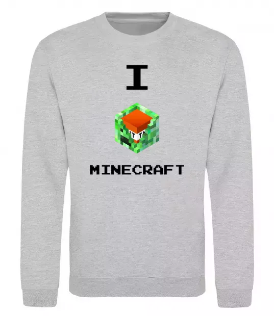 Світшот I tnt minecraft Сірий меланж фото