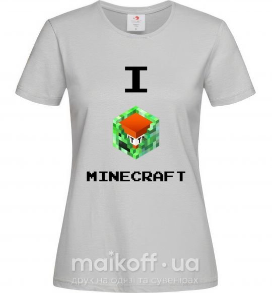 Женская футболка I tnt minecraft Серый фото