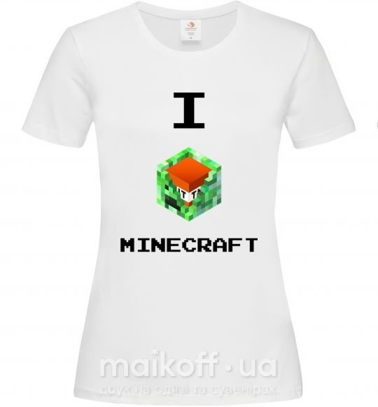 Женская футболка I tnt minecraft Белый фото